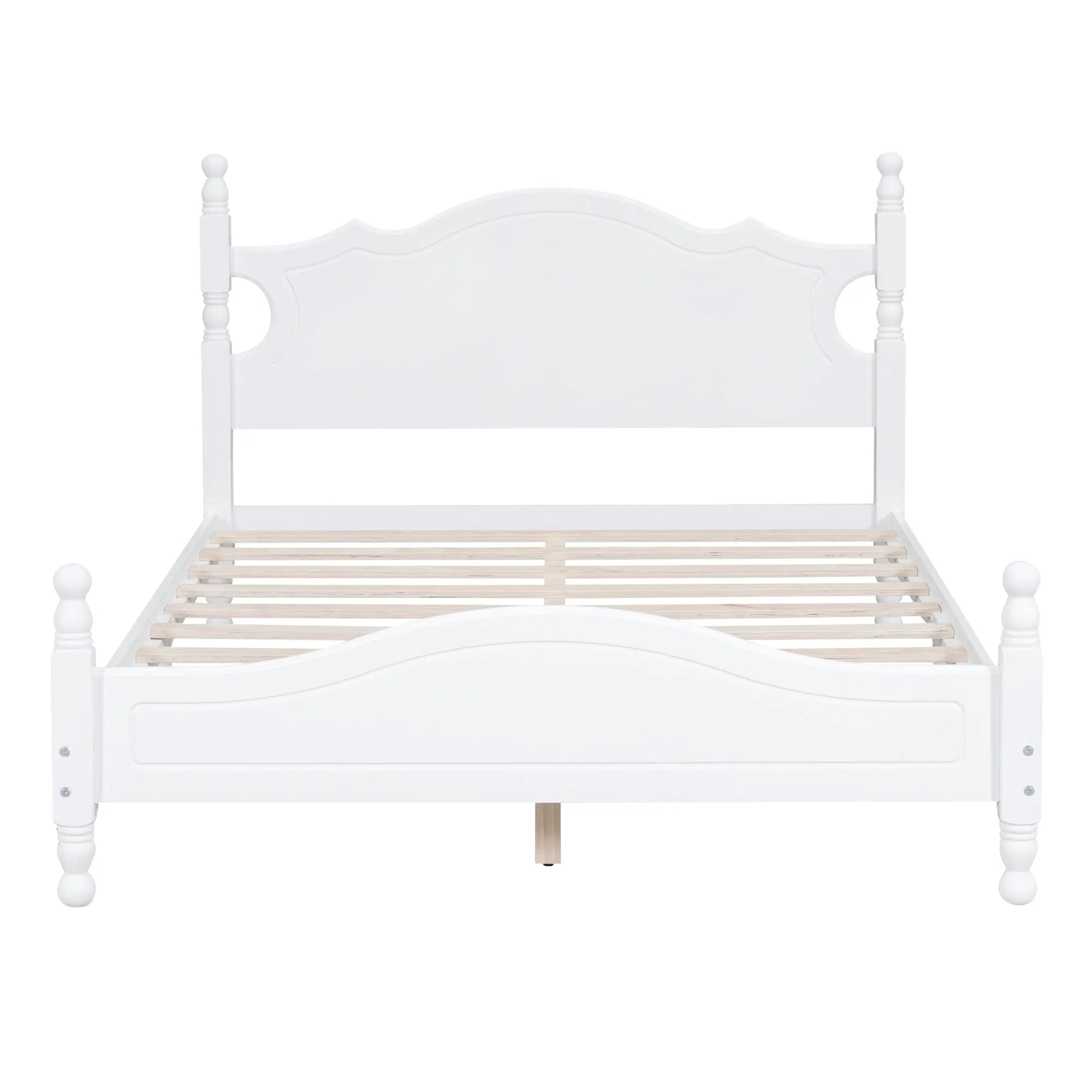 Bellemave® Wood Retro Style Platform Bed with Wooden Slat Support - Bellemave