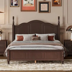 Bellemave® Wood Retro Style Platform Bed with Wooden Slat Support - Bellemave