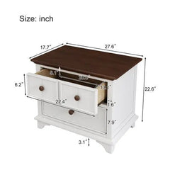 Bellemave® Wooden Captain Two - Drawer Nightstand Kids Night Stand End Side Table - Bellemave