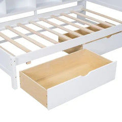 Bellemave® Wooden DayBed with 2 Drawers,Storage Shelf and USB Charging Ports - Bellemave