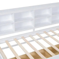 Bellemave® Wooden DayBed with 2 Drawers,Storage Shelf and USB Charging Ports - Bellemave