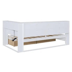 Bellemave® Wooden DayBed with 2 Drawers,Storage Shelf and USB Charging Ports - Bellemave