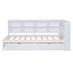 Bellemave® Wooden DayBed with 2 Drawers,Storage Shelf and USB Charging Ports - Bellemave