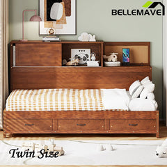 Bellemave® Wooden Daybed with 3 Storage Drawers, Sockets and USB Ports - Bellemave