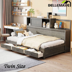 Bellemave® Wooden Daybed with 3 Storage Drawers, Sockets and USB Ports - Bellemave