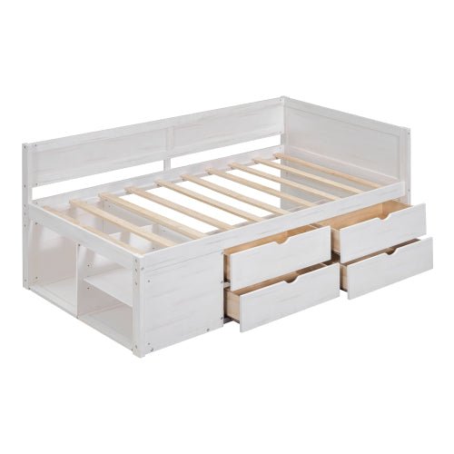 Bellemave® Wooden Daybed with Drawers and Shelves - Bellemave