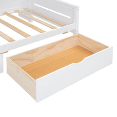 Bellemave® Wooden Daybed with Glass - Door Storage Cabinets, Built - in LED Lighting and Shelves - Bellemave