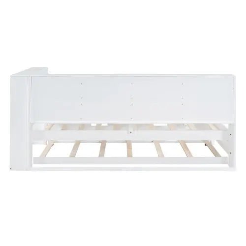 Bellemave® Wooden DayBed with Trundle,Storage Shelf and USB Charging Ports - Bellemave