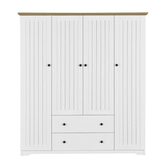 Bellemave® Wooden Freestanding Wardrobe Cabinet with 2 Hanging Rods, 2 Drawers & Shelves for Bedroom, Guestroom - Bellemave