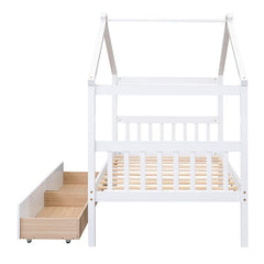 Bellemave® Wooden House Bed with 2 Drawers - Bellemave