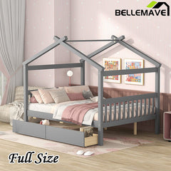 Bellemave® Wooden House Bed with 2 Drawers - Bellemave