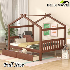 Bellemave® Wooden House Bed with 2 Drawers - Bellemave