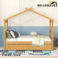 Bellemave® Wooden House Bed with 2 Drawers - Bellemave