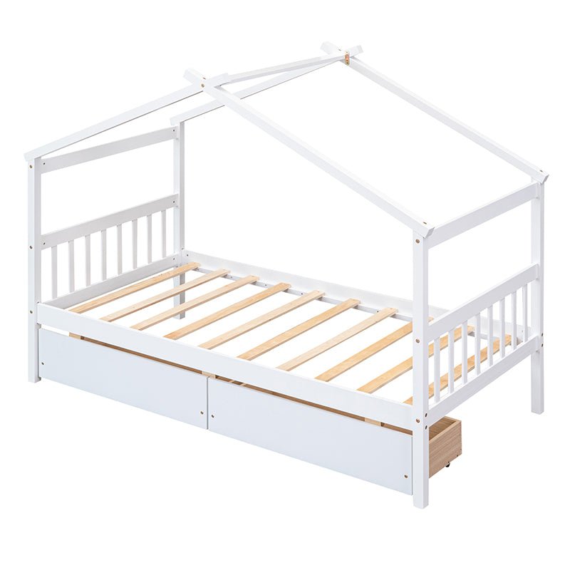 Bellemave® Wooden House Bed with 2 Drawers - Bellemave