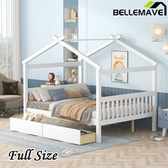 Bellemave® Wooden House Bed with 2 Drawers - Bellemave