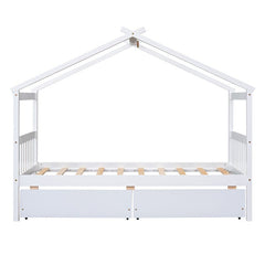 Bellemave® Wooden House Bed with 2 Drawers - Bellemave