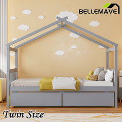 Bellemave® Wooden House Bed with 2 Drawers - Bellemave