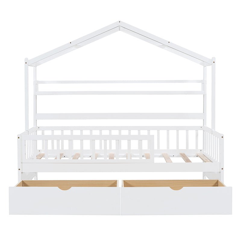 Bellemave® Wooden House Bed with 2 Drawers and Storage Shelf - Bellemave