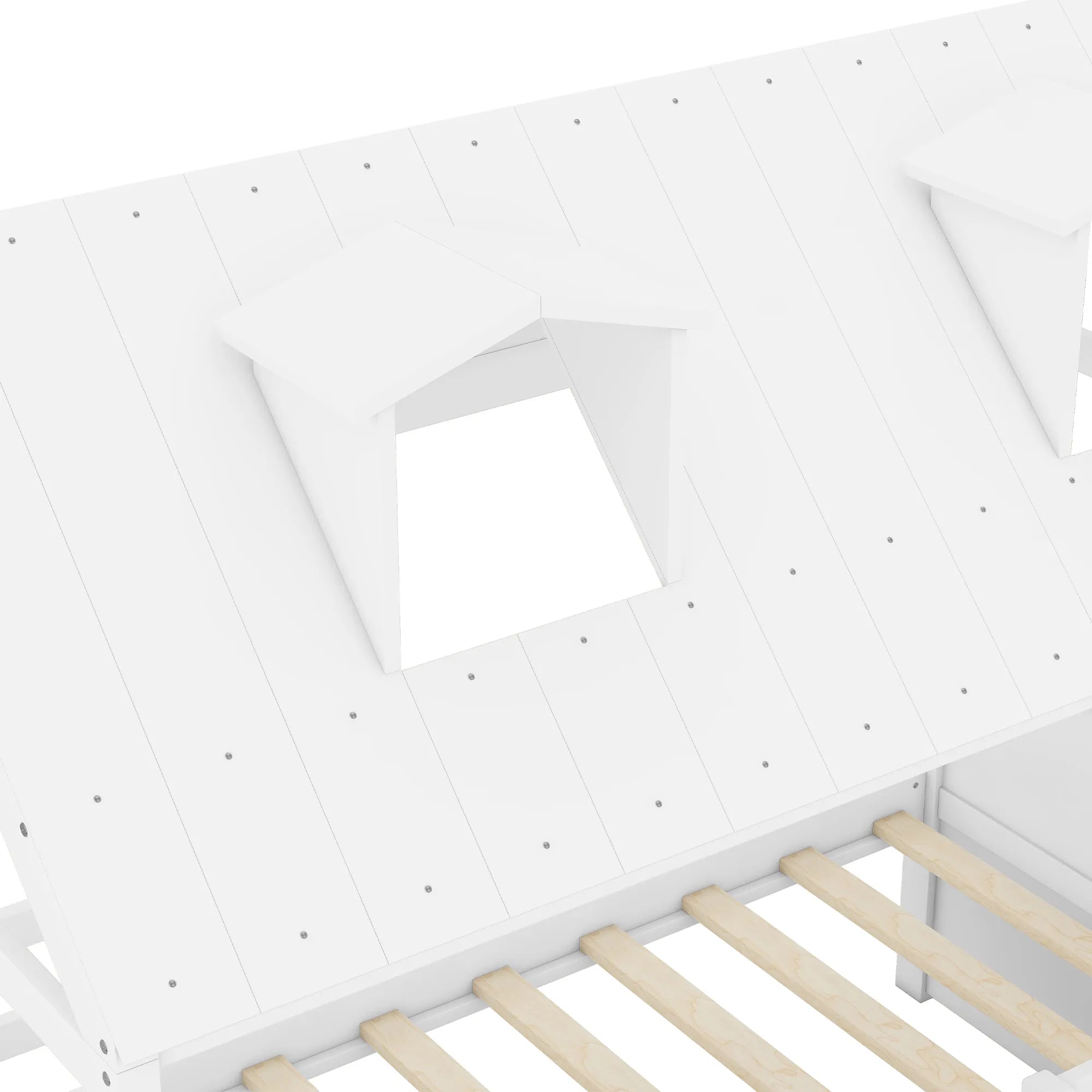 Bellemave® Wooden House Bed with 4 Drawers and Safety Guardrails - Bellemave