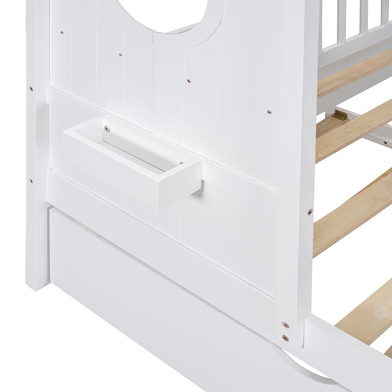Bellemave® Wooden House Bed with Trundle and Storage Shelf - Bellemave