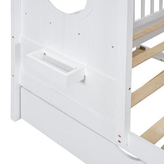 Bellemave® Wooden House Bed with Trundle and Storage Shelf - Bellemave