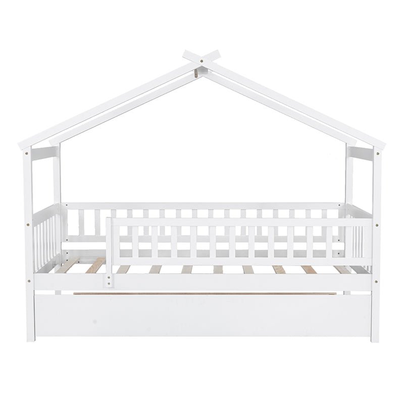 Bellemave® Wooden House Bed with Trundle Bed - Bellemave