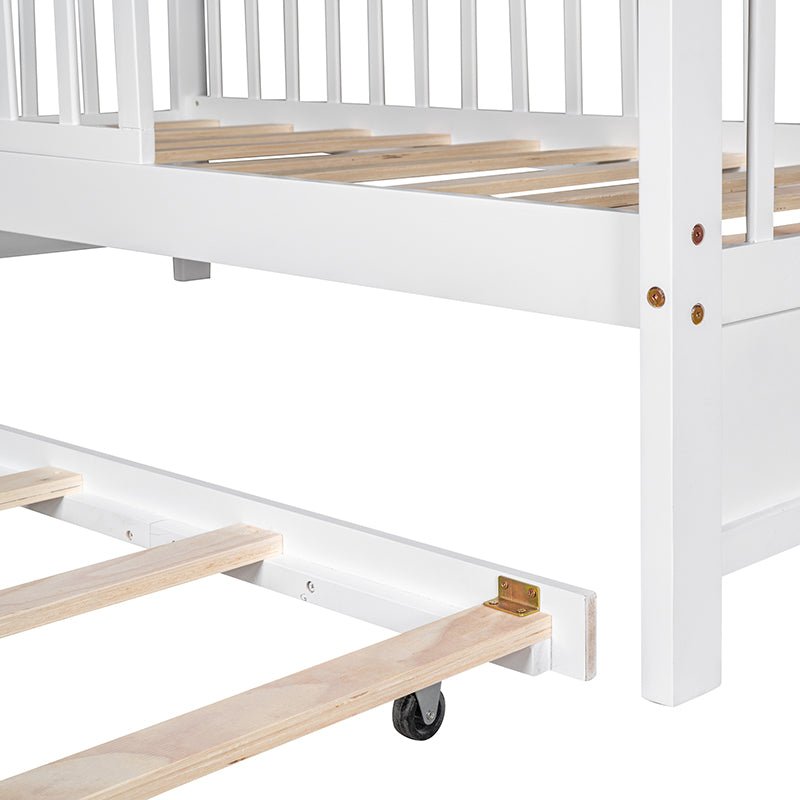 Bellemave® Wooden House Bed with Trundle Bed - Bellemave