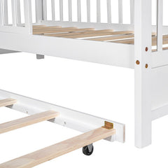Bellemave® Wooden House Bed with Trundle Bed - Bellemave