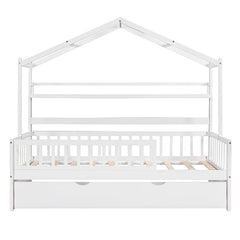 Bellemave® Wooden House Bed with Trundle Bed - Bellemave