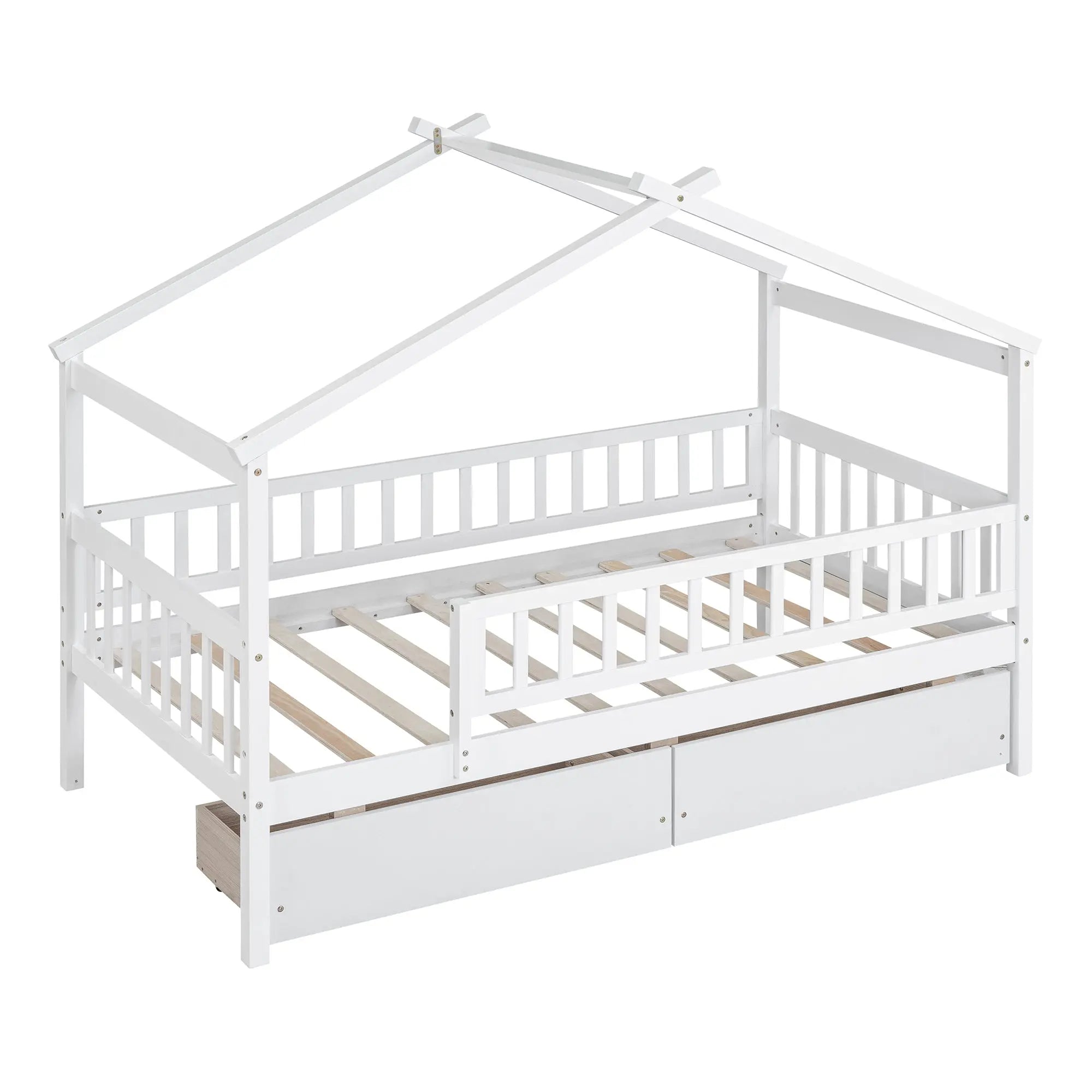 Bellemave® Wooden House Bed with Two Drawers - Bellemave