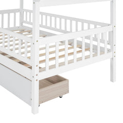 Bellemave® Wooden House Bed with Two Drawers - Bellemave