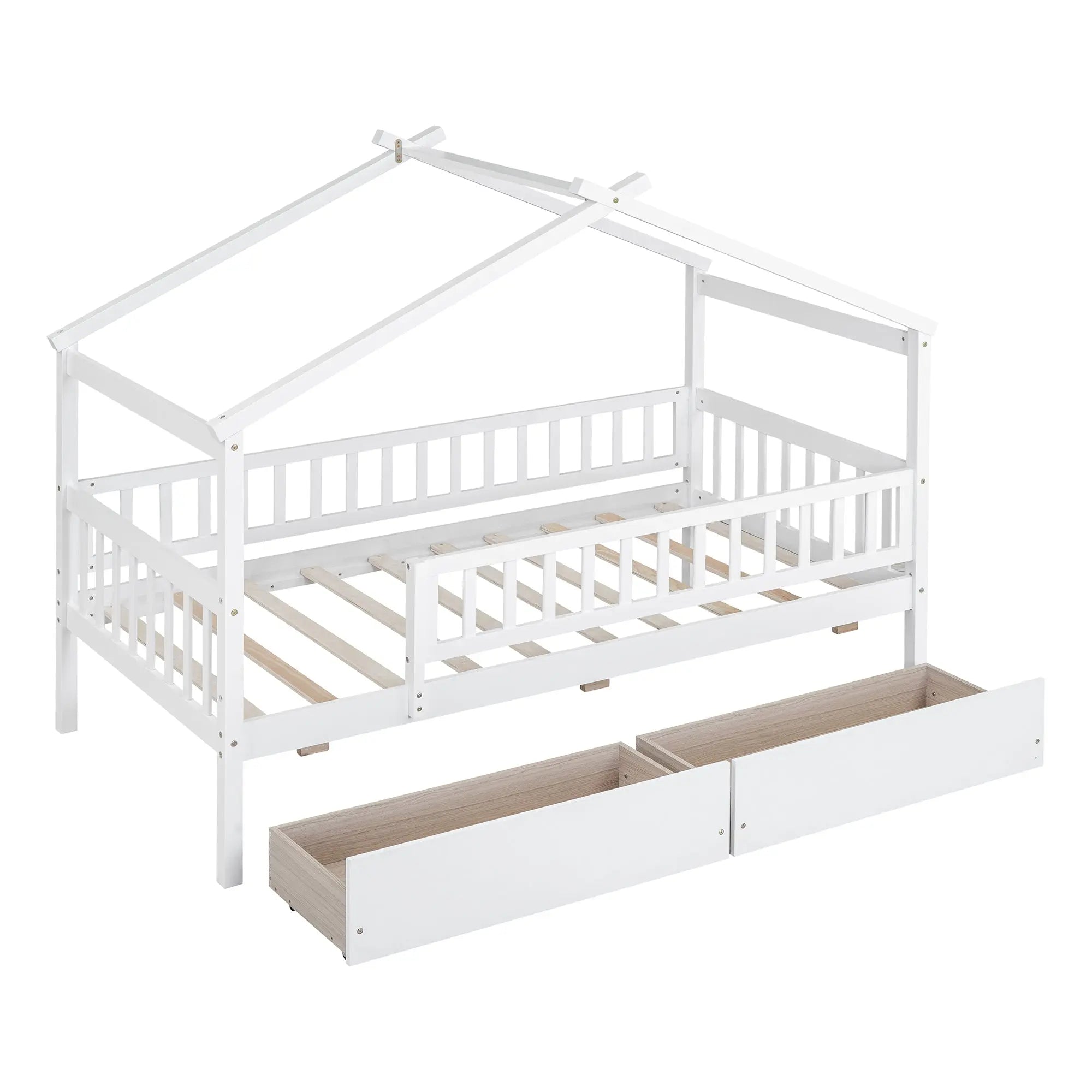 Bellemave® Wooden House Bed with Two Drawers - Bellemave