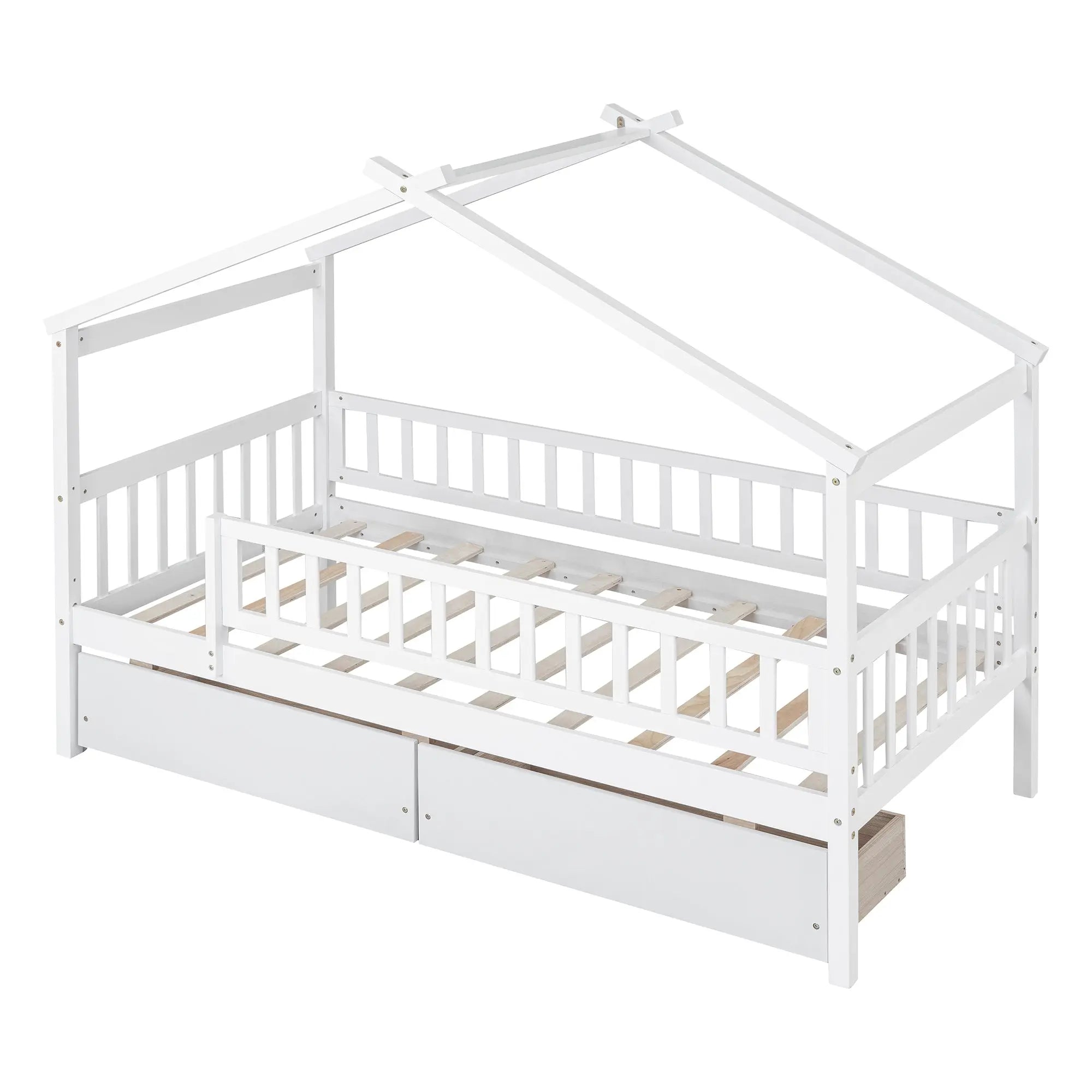 Bellemave® Wooden House Bed with Two Drawers - Bellemave