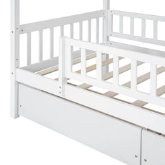 Bellemave® Wooden House Bed with Two Drawers - Bellemave