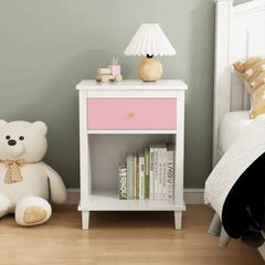 Bellemave® Wooden Nightstand with One Drawer One Shelf - Bellemave
