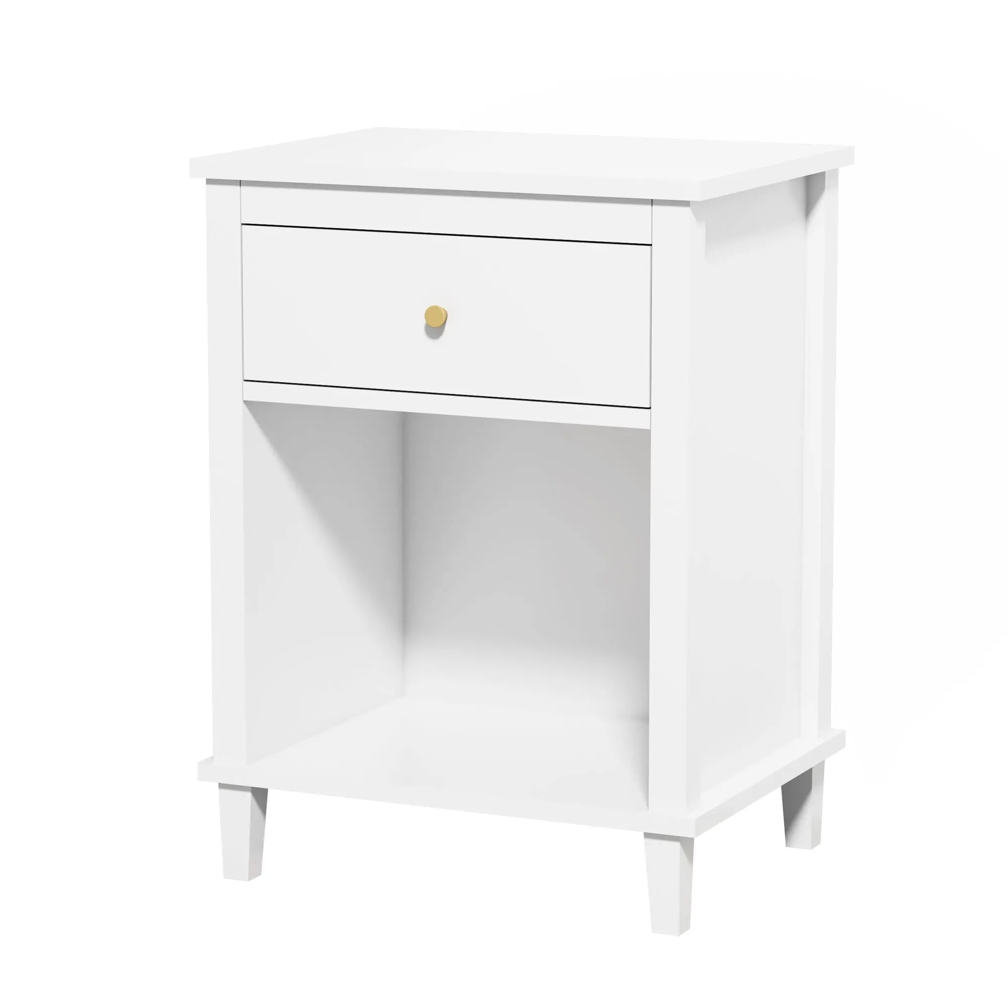 Bellemave® Wooden Nightstand with One Drawer One Shelf - Bellemave