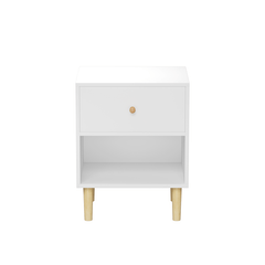 Bellemave® Wooden Nightstand with One Drawer One Shelf - Bellemave