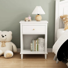 Bellemave® Wooden Nightstand with One Drawer One Shelf - Bellemave