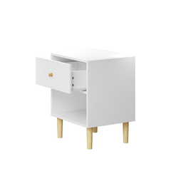 Bellemave® Wooden Nightstand with One Drawer One Shelf - Bellemave