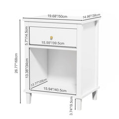 Bellemave® Wooden Nightstand with One Drawer One Shelf - Bellemave