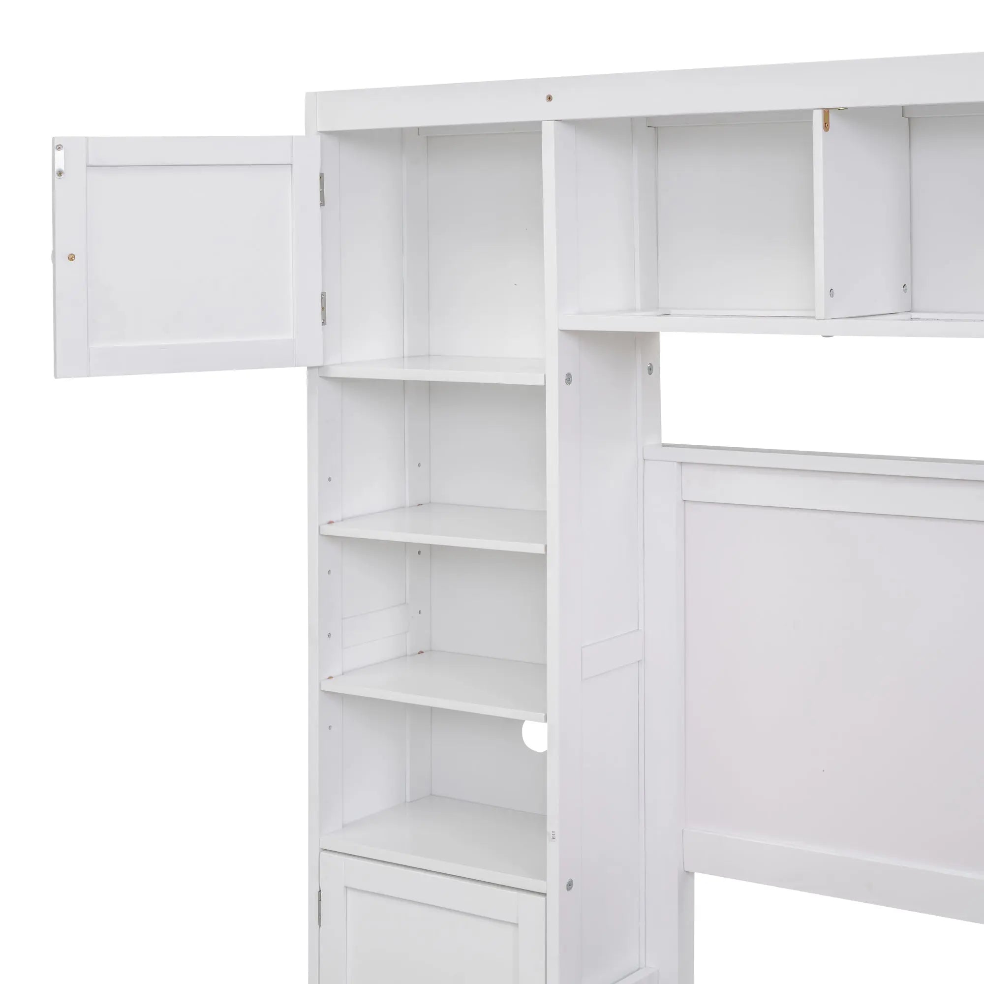 Bellemave® Wooden Platform Bed with All - in - One Cabinet and Shelf - Bellemave