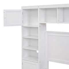 Bellemave® Wooden Platform Bed with All - in - One Cabinet and Shelf - Bellemave