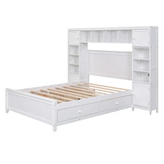 Bellemave® Wooden Platform Bed with All - in - One Cabinet and Shelf - Bellemave