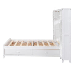 Bellemave® Wooden Platform Bed with All - in - One Cabinet and Shelf - Bellemave