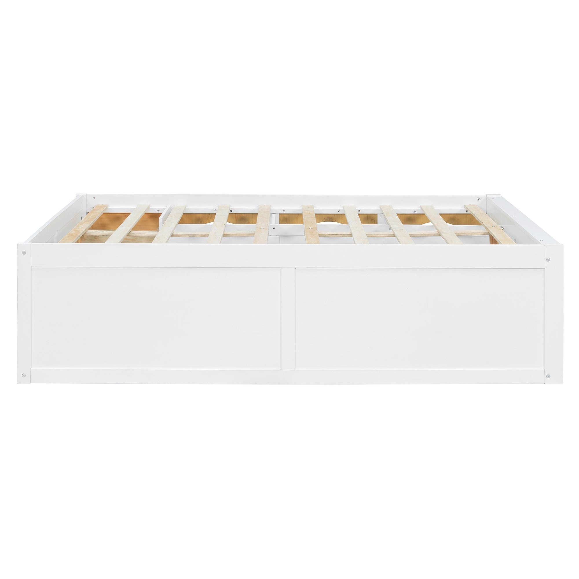 Bellemave® Wooden Platform Bed with Bookshelf, Display Cabinet and Storage Drawer, Multi - Functional Storage Bed for Bedroom, Guestroom - Bellemave