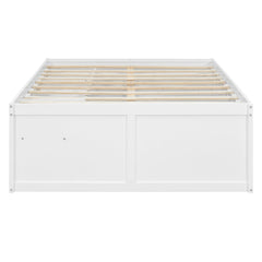 Bellemave® Wooden Platform Bed with Bookshelf, Display Cabinet and Storage Drawer, Multi - Functional Storage Bed for Bedroom, Guestroom - Bellemave