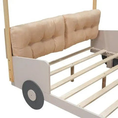 Bellemave® Wooden Platform Bed with Pillow, Ceiling Cloth and LED - Bellemave