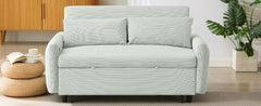 Bellemave®57.48" Pull - out Sofa Bed Convertible Couch 2 Seat Loveseat Sofa Modern Sleeper Sofa with Two Throw Pillows and USB Ports for Living Room, Light Grey - Green - Bellemave
