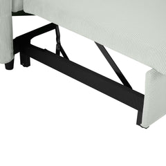 Bellemave®57.48" Pull - out Sofa Bed Convertible Couch 2 Seat Loveseat Sofa Modern Sleeper Sofa with Two Throw Pillows and USB Ports for Living Room, Light Grey - Green - Bellemave