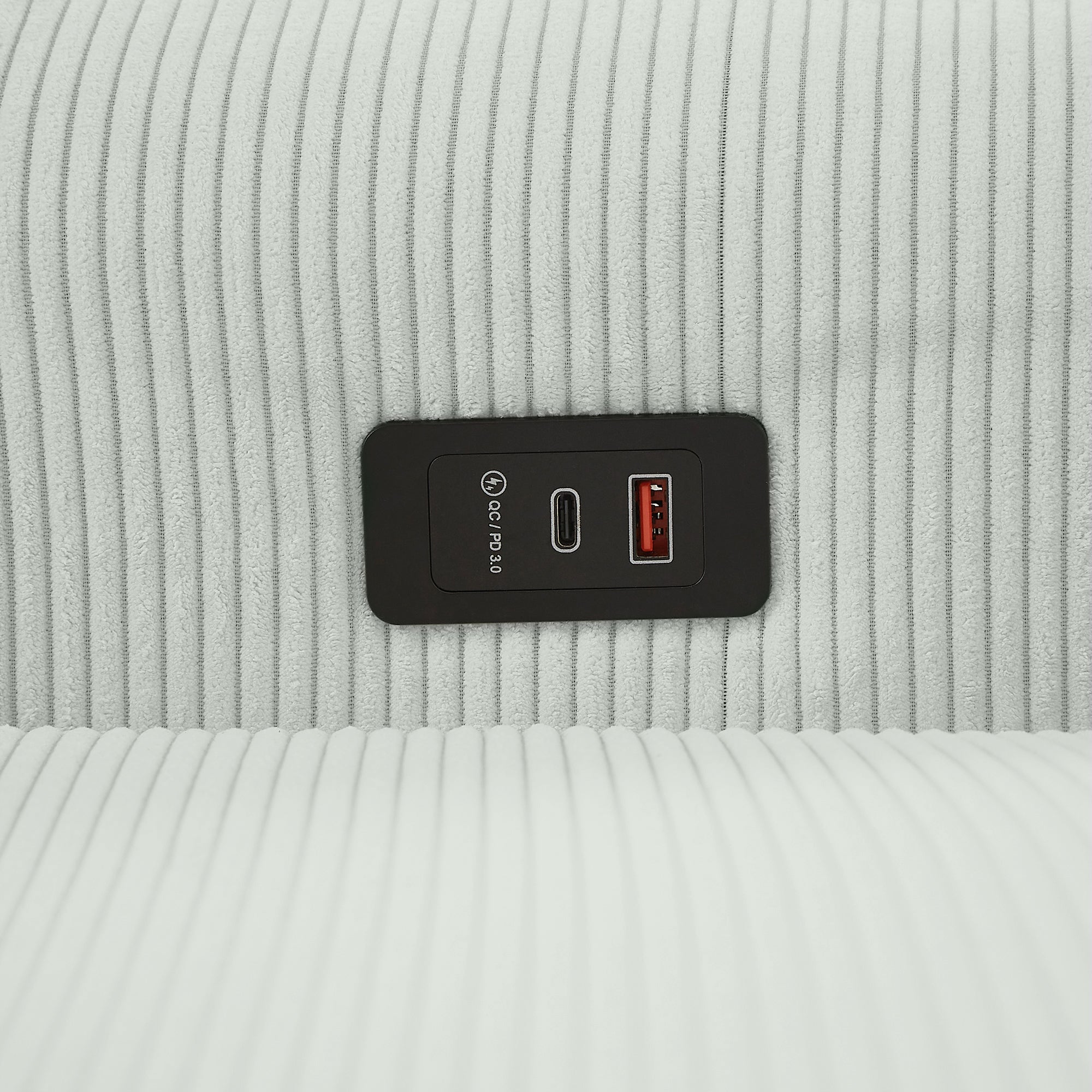 Bellemave®57.48" Pull - out Sofa Bed Convertible Couch 2 Seat Loveseat Sofa Modern Sleeper Sofa with Two Throw Pillows and USB Ports for Living Room, Light Grey - Green - Bellemave